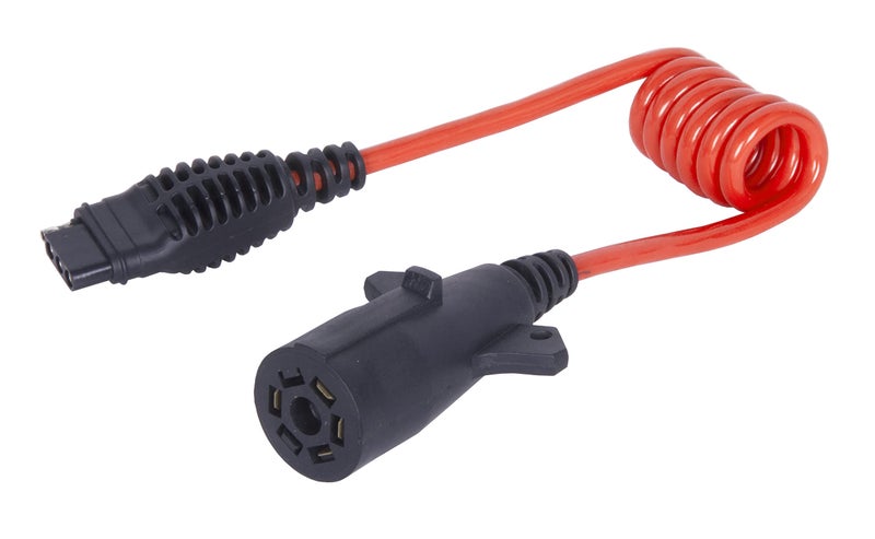MaxxHaul 70086 7-Way Round to 4-Way Flat Trailer Plug Adaptor with 18 Inch Flexible Cable Which Extends To 36 Inches , Red - Image 1